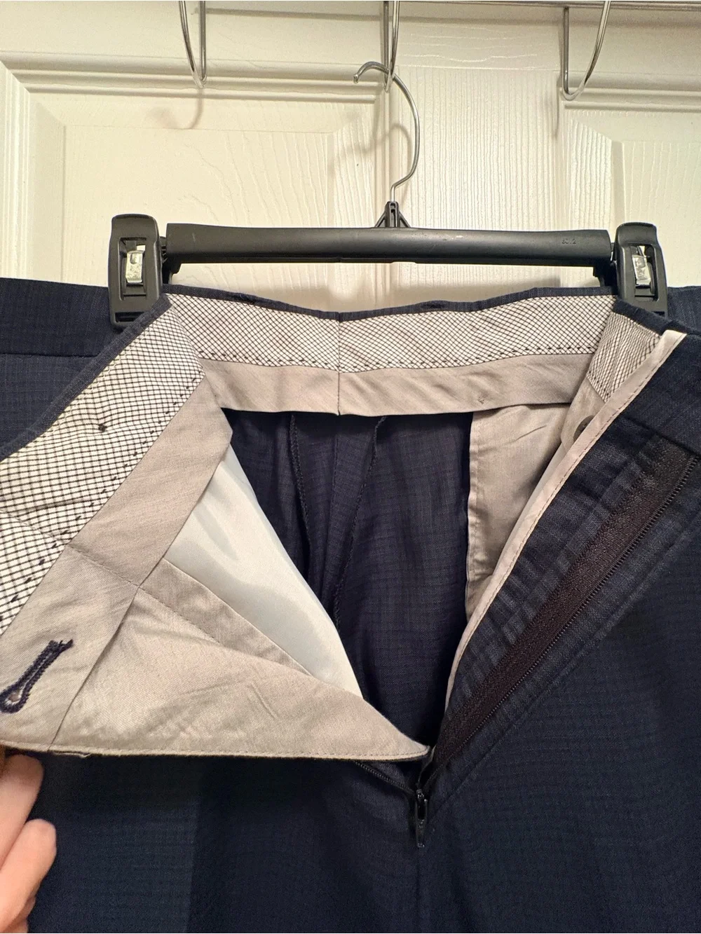 Hart Schaffner Marx 42L Navy 2 Piece Suit Made in USA